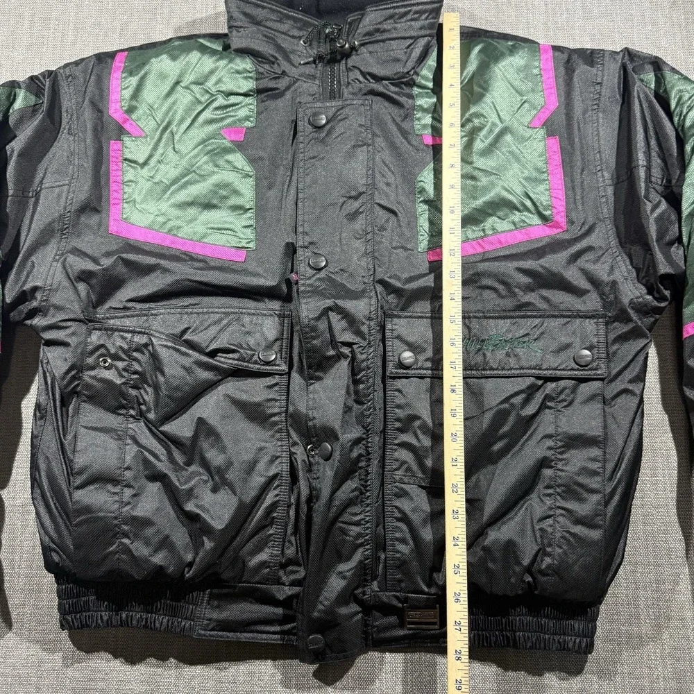 Vintage Chill Factor Jacket Mens 2XL Black Ski Bomber Colorblock 90s Winter